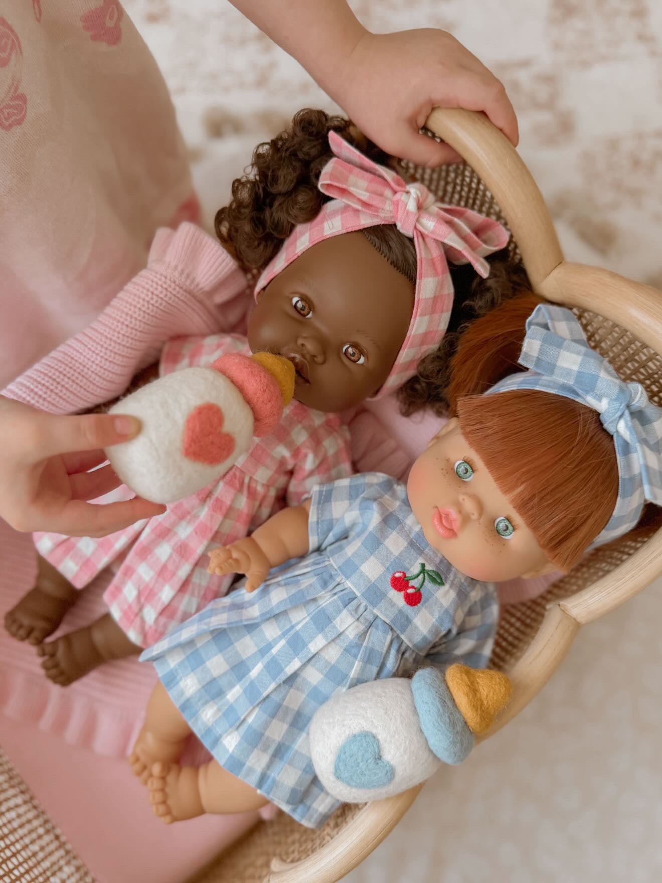 Blush Cherry š Gingham Chloe dress + Bow ex GST
