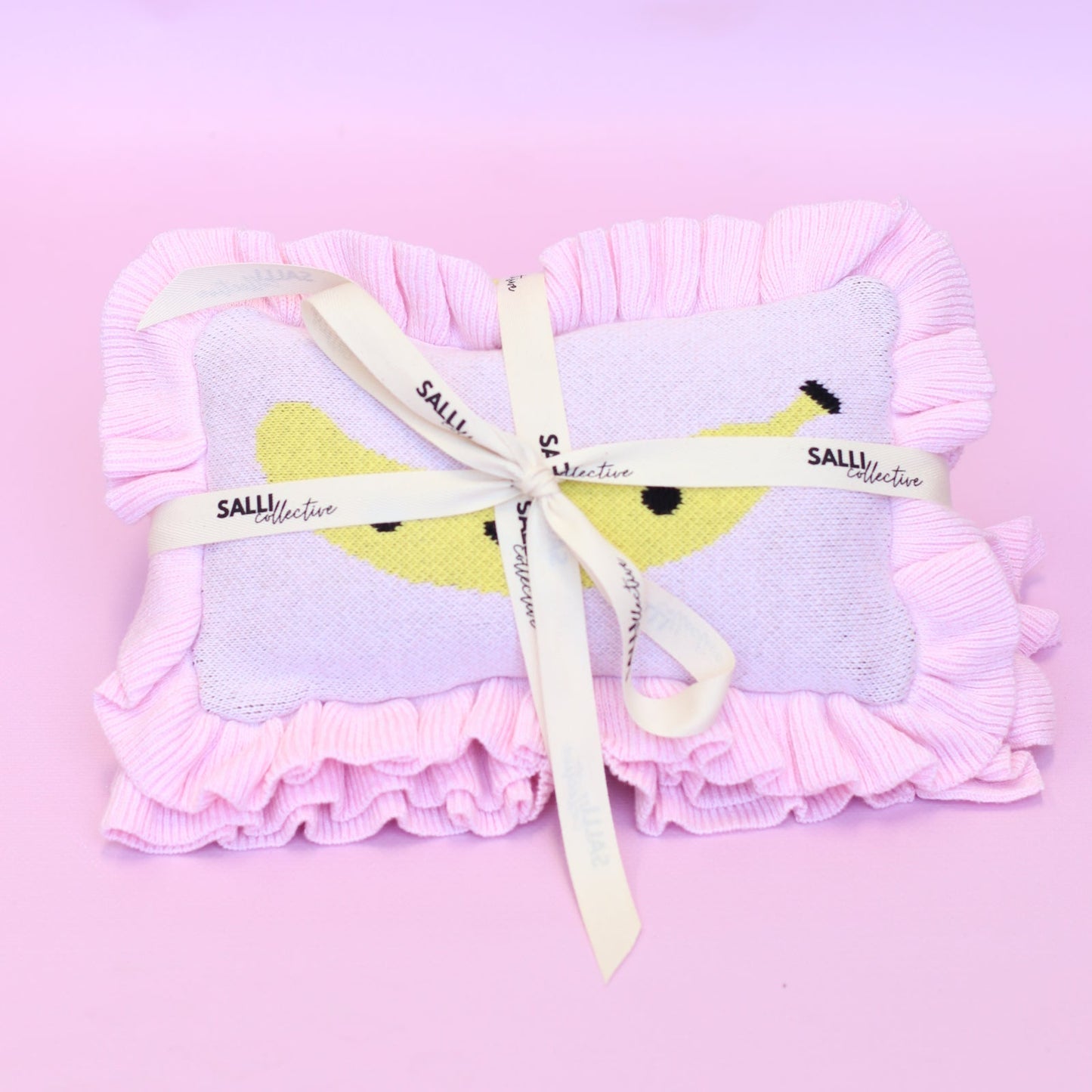 Smilie Banana Luxury dolls bedding set (blanket + Pillow) ex gst