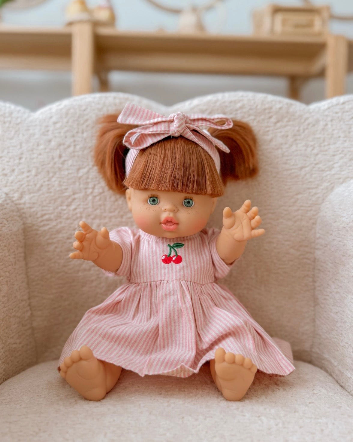 Dusty Pink Cherry π Chloe dress + Bow set ex GST