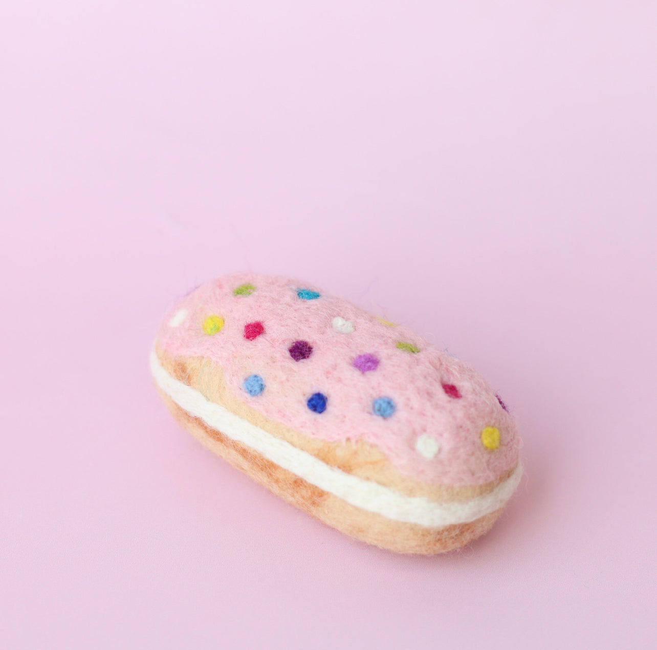 Felt Pink sprinkle Eclairs - 2 pce