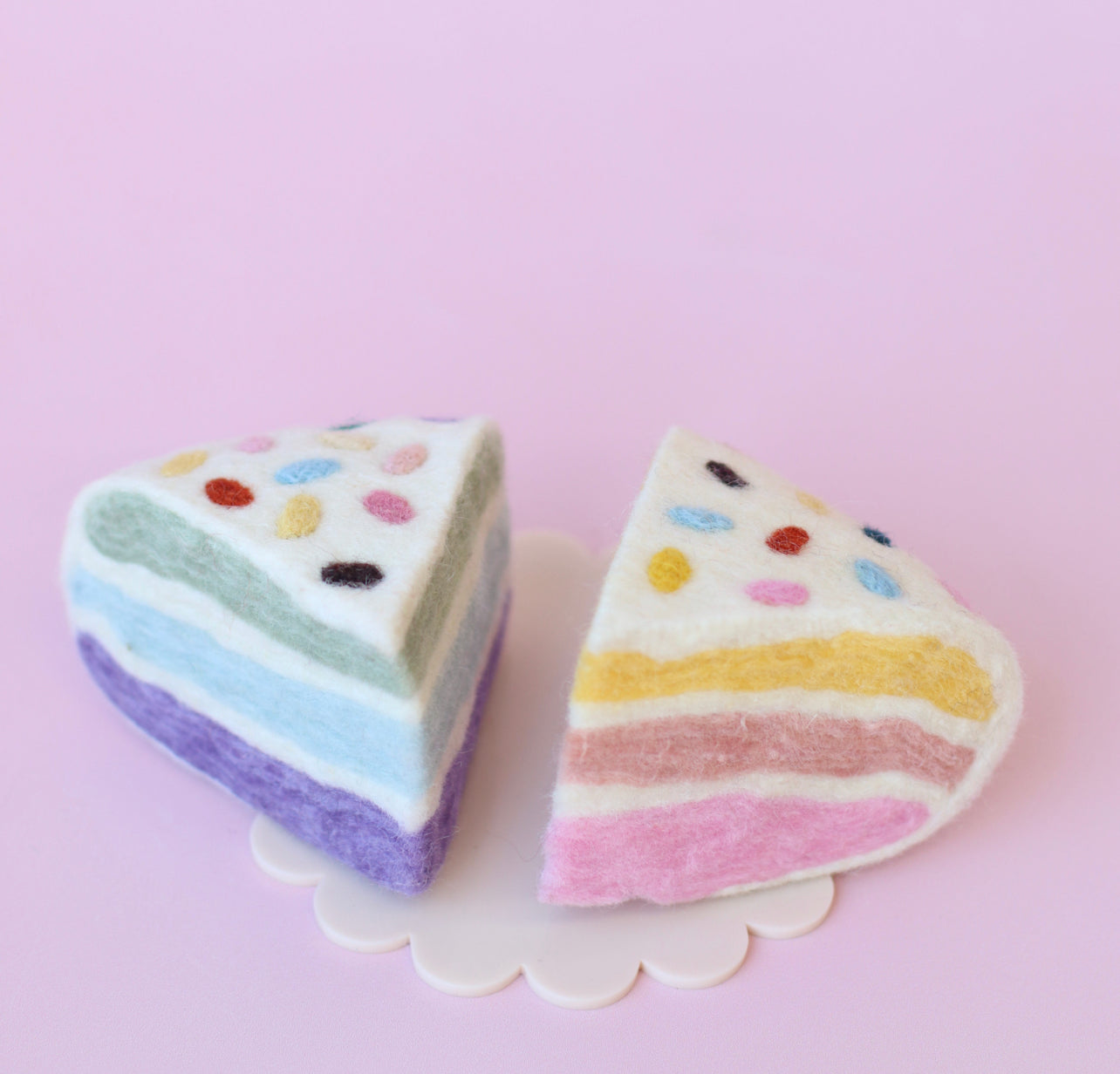 Confetti rainbow cake slices - 2 PCE SET