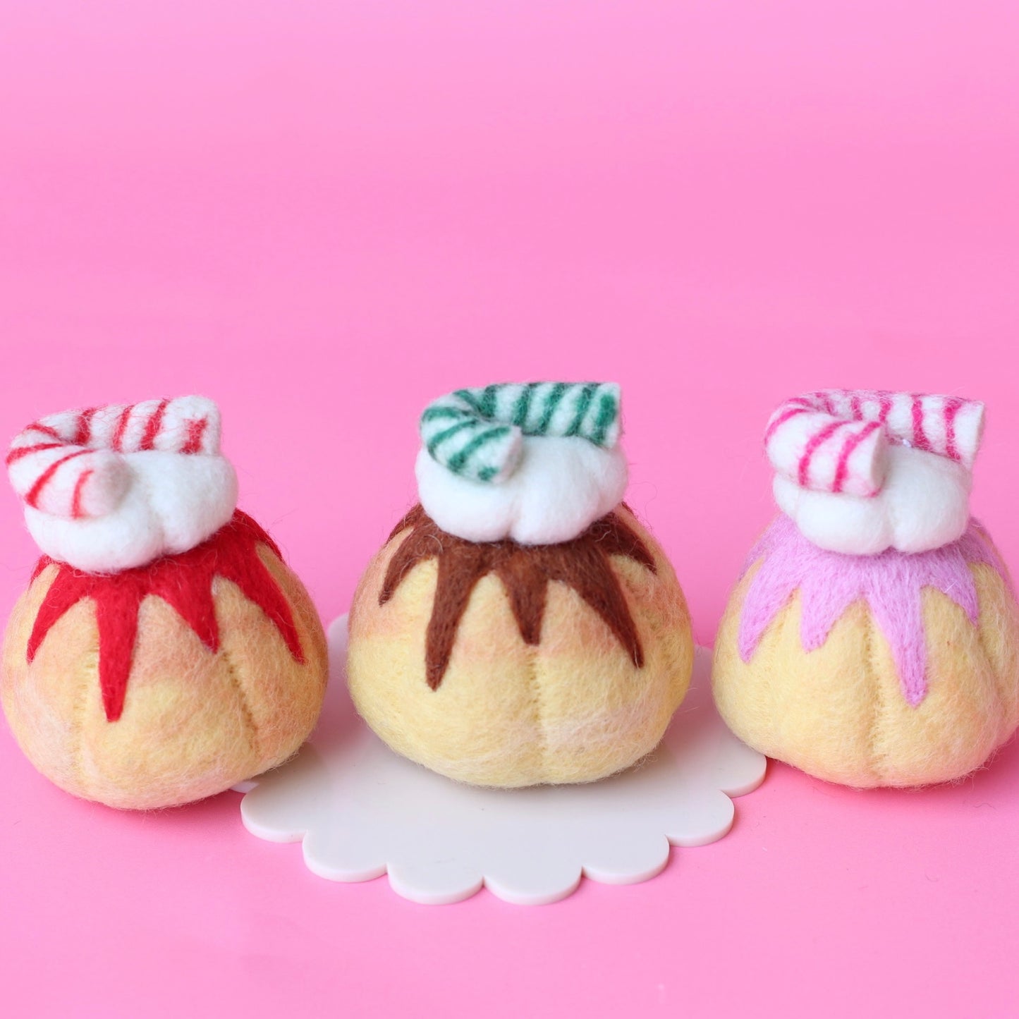 Candy cane sponge cakes - 3 options