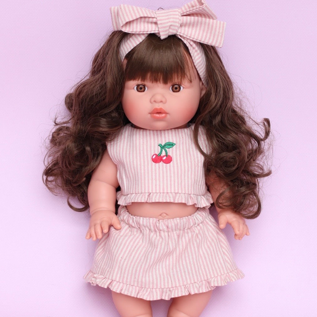 3 pce set vintage cherry pinstripe dress 2026 ex GST