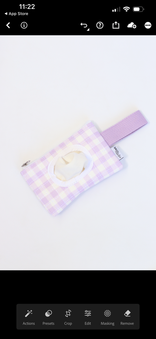 Coming soon Baby Doll play wipes - Purple Gingham