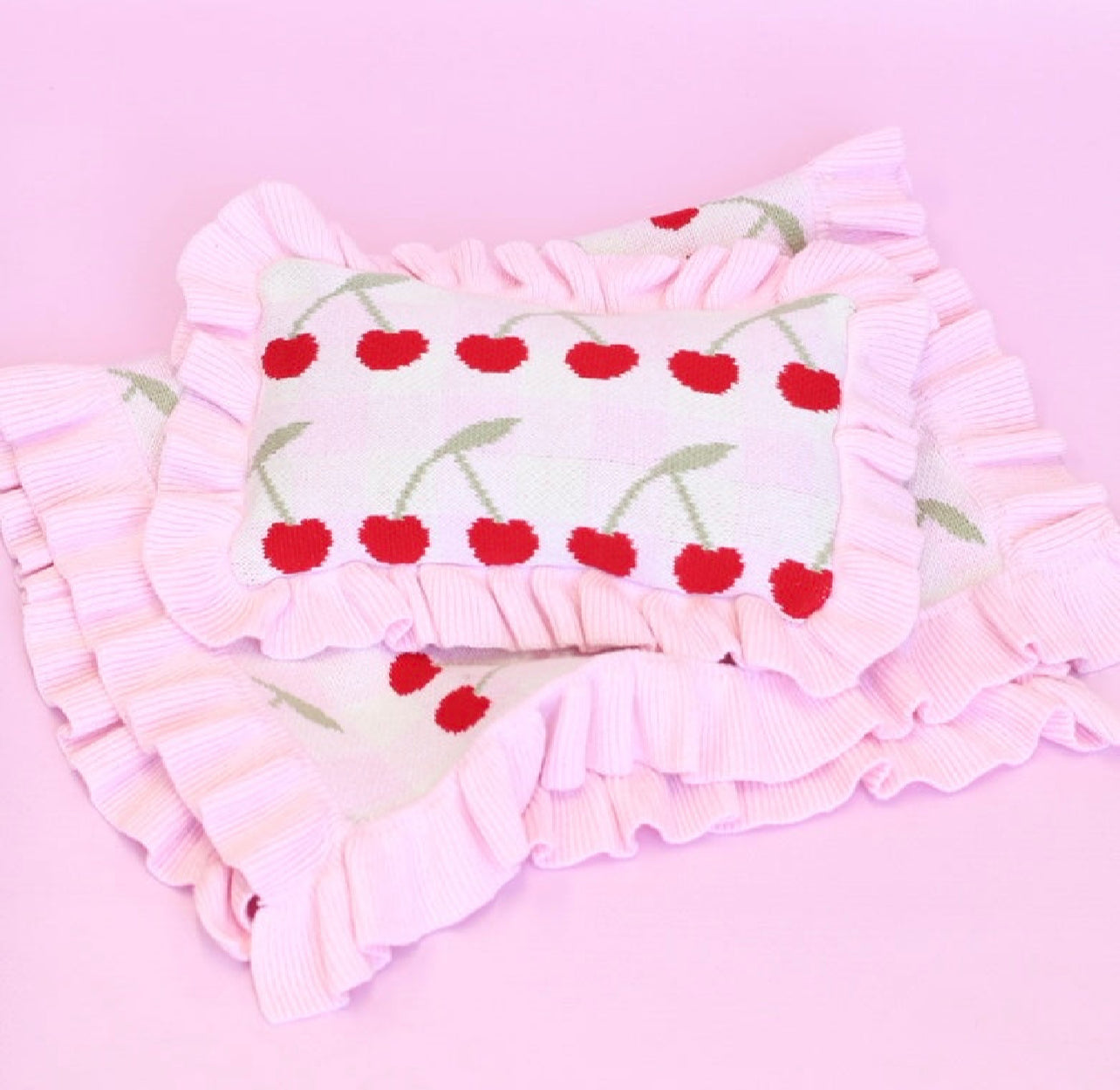 PRE ORDER Cherry gingham Luxury dolls bedding set (blanket + Pillow)$35.45 ex gst