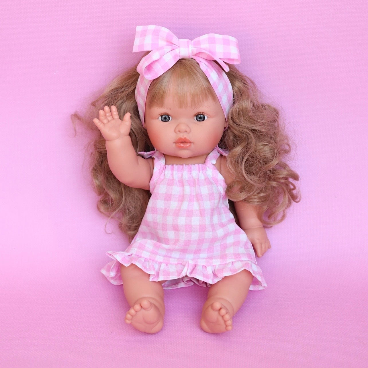 Sleeveless summer ruffle hem dress + Bow set ex GST