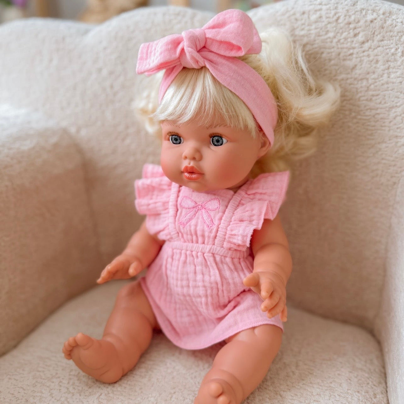 IN STOCK Pink Petal Bow dress + Bloomers + bow set ex GST