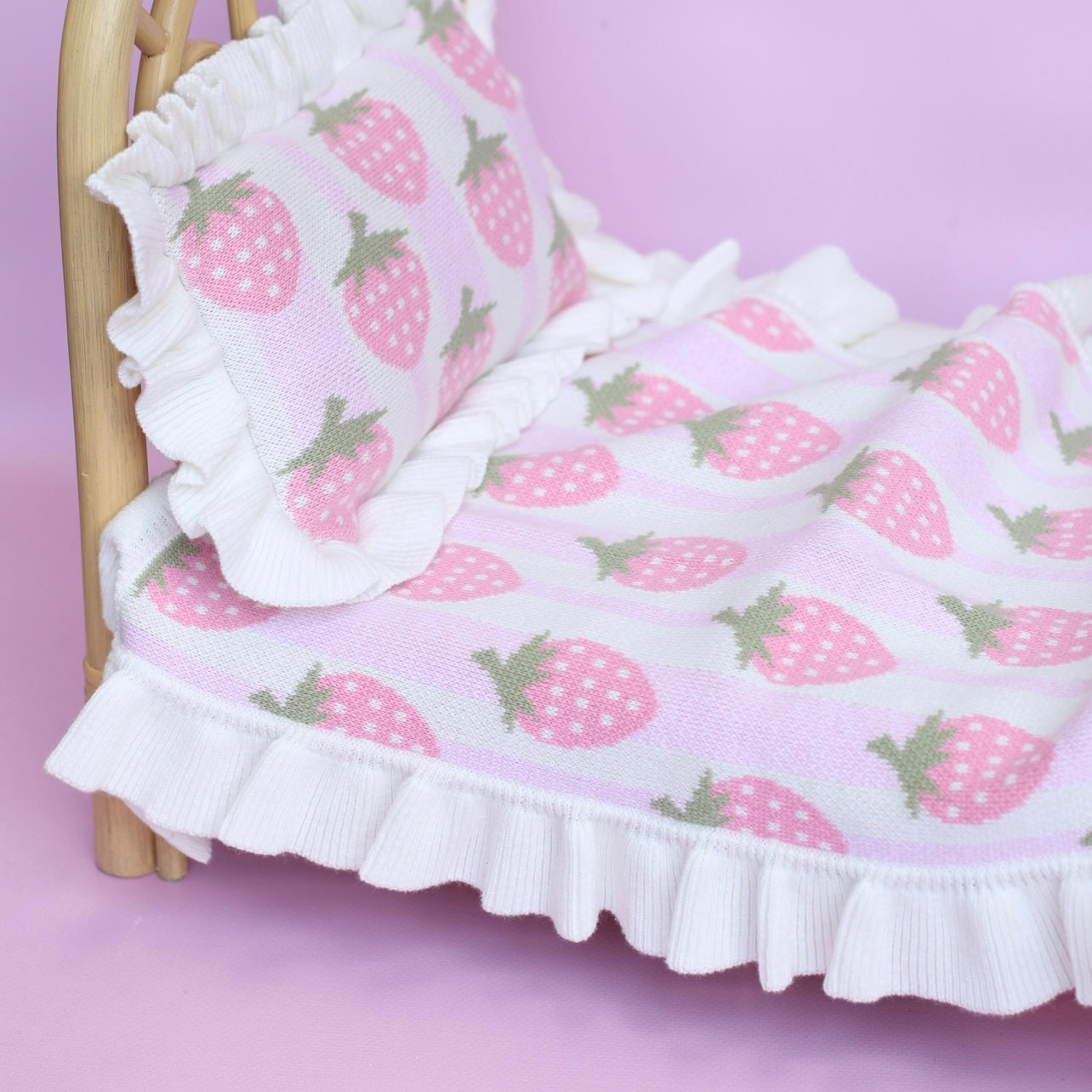 IN STOCK Strawberrry Luxury dolls bedding set (blanket + Pillow) $35.43 ex gst