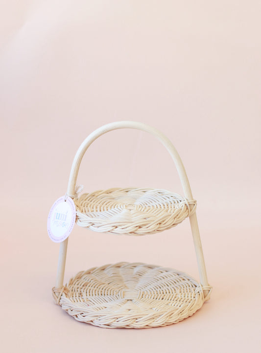 Wholesale Siena tiered Rattan cake stand