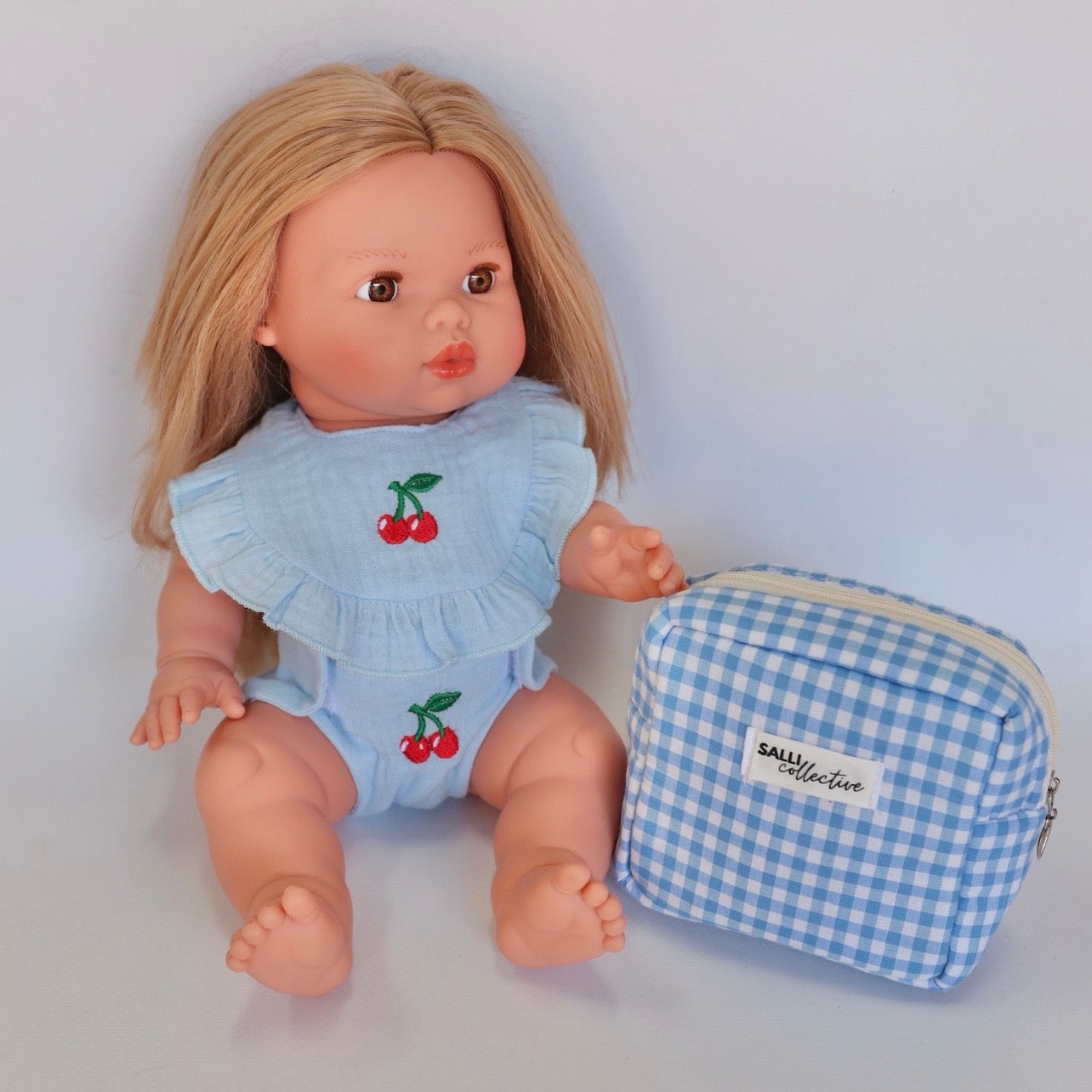 Dolly lunch pack - Blue Gingham 8 pce set (ex gst)