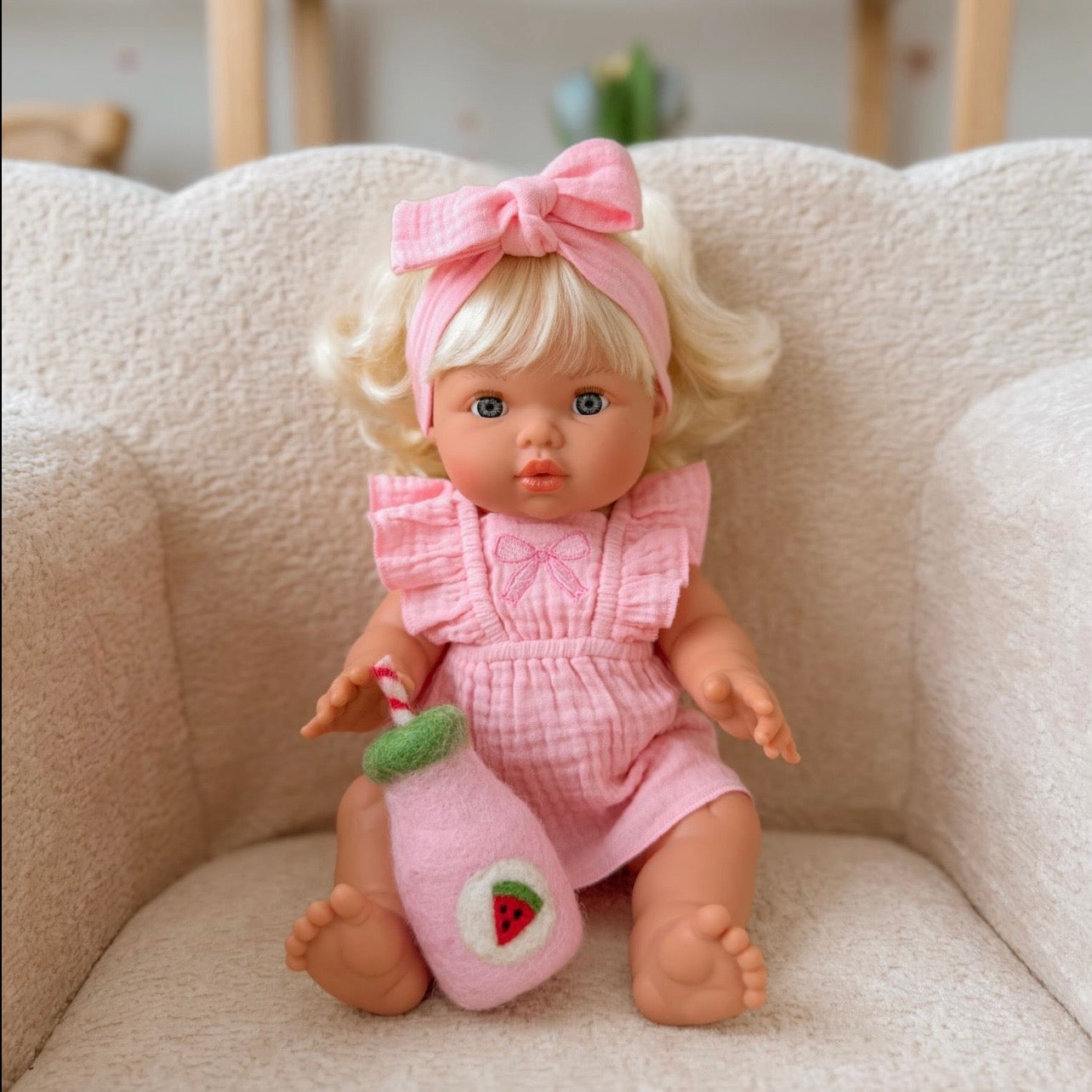 IN STOCK Pink Petal Bow dress + Bloomers + bow set ex GST