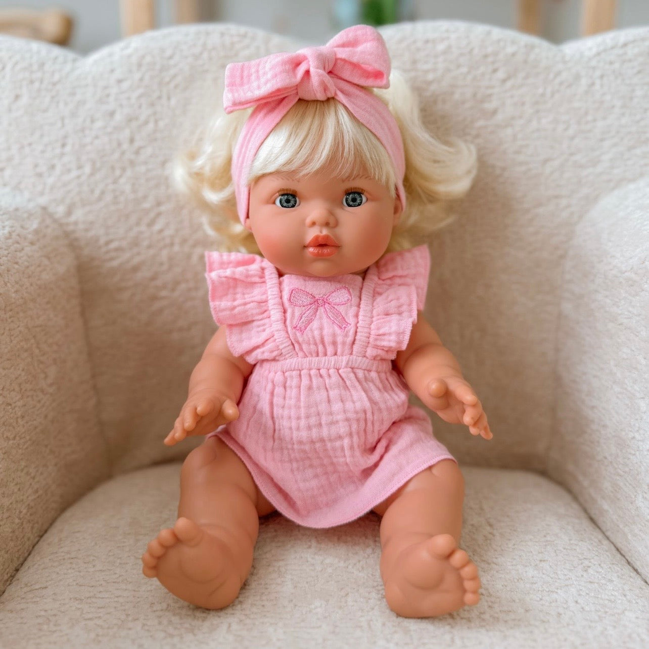 IN STOCK Pink Petal Bow dress + Bloomers + bow set ex GST