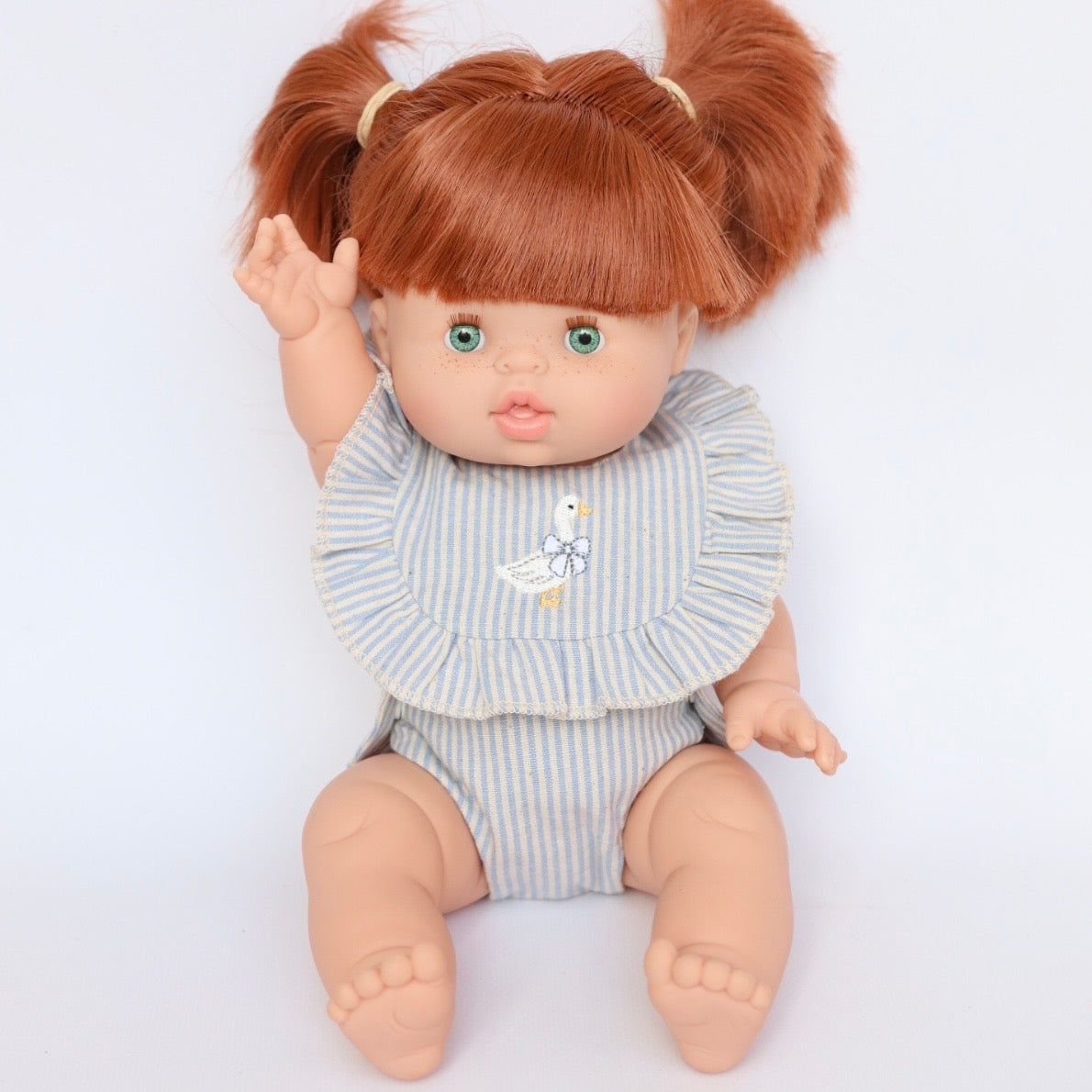 Blue striped Goose Bib + Diaper set ex GST