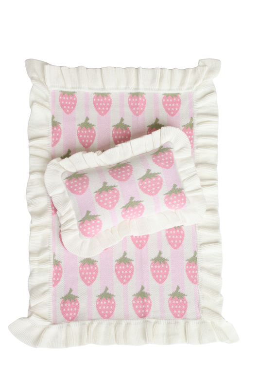 IN STOCK Strawberrry Luxury dolls bedding set (blanket + Pillow) $35.43 ex gst