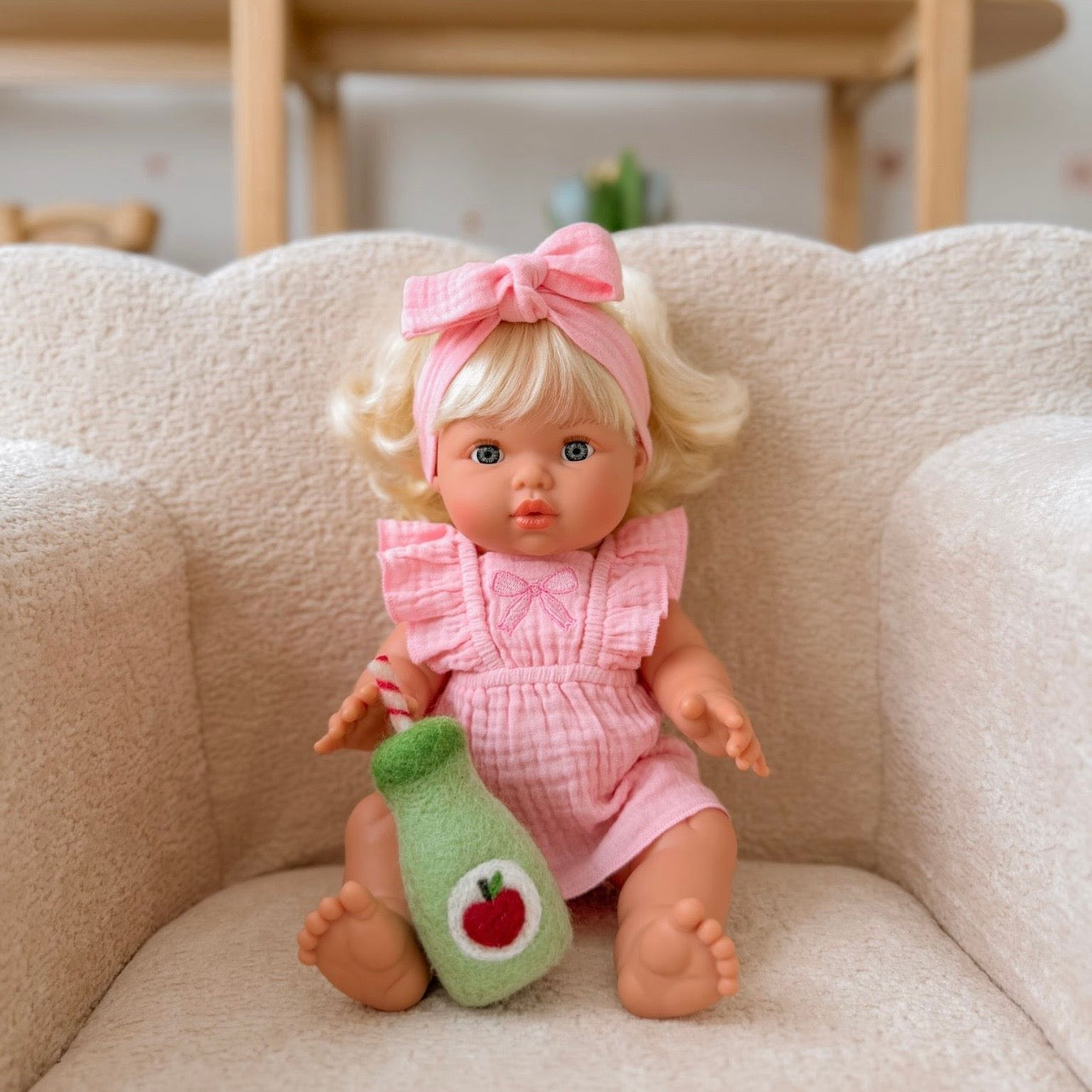 IN STOCK Pink Petal Bow dress + Bloomers + bow set ex GST