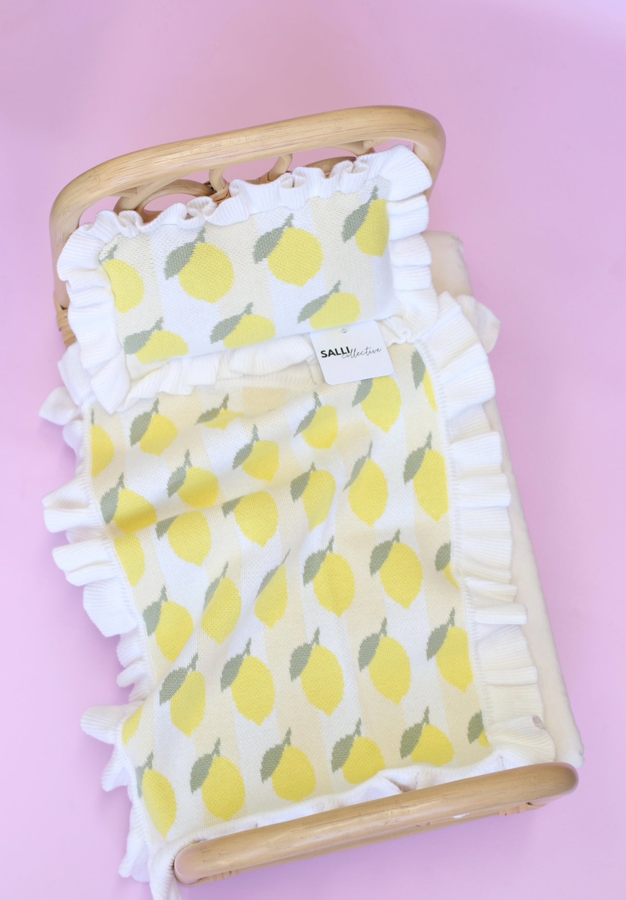 IN STOCK Squeezed Lemon Luxury dolls bedding set (blanket + Pillow) $35.43 ex gst
