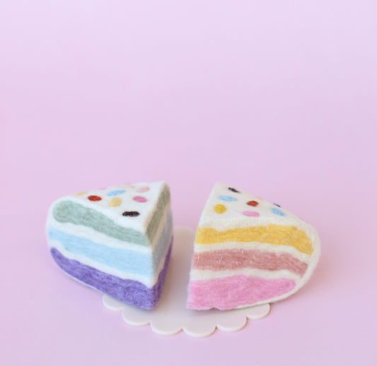 Confetti rainbow cake slices - 2 PCE SET