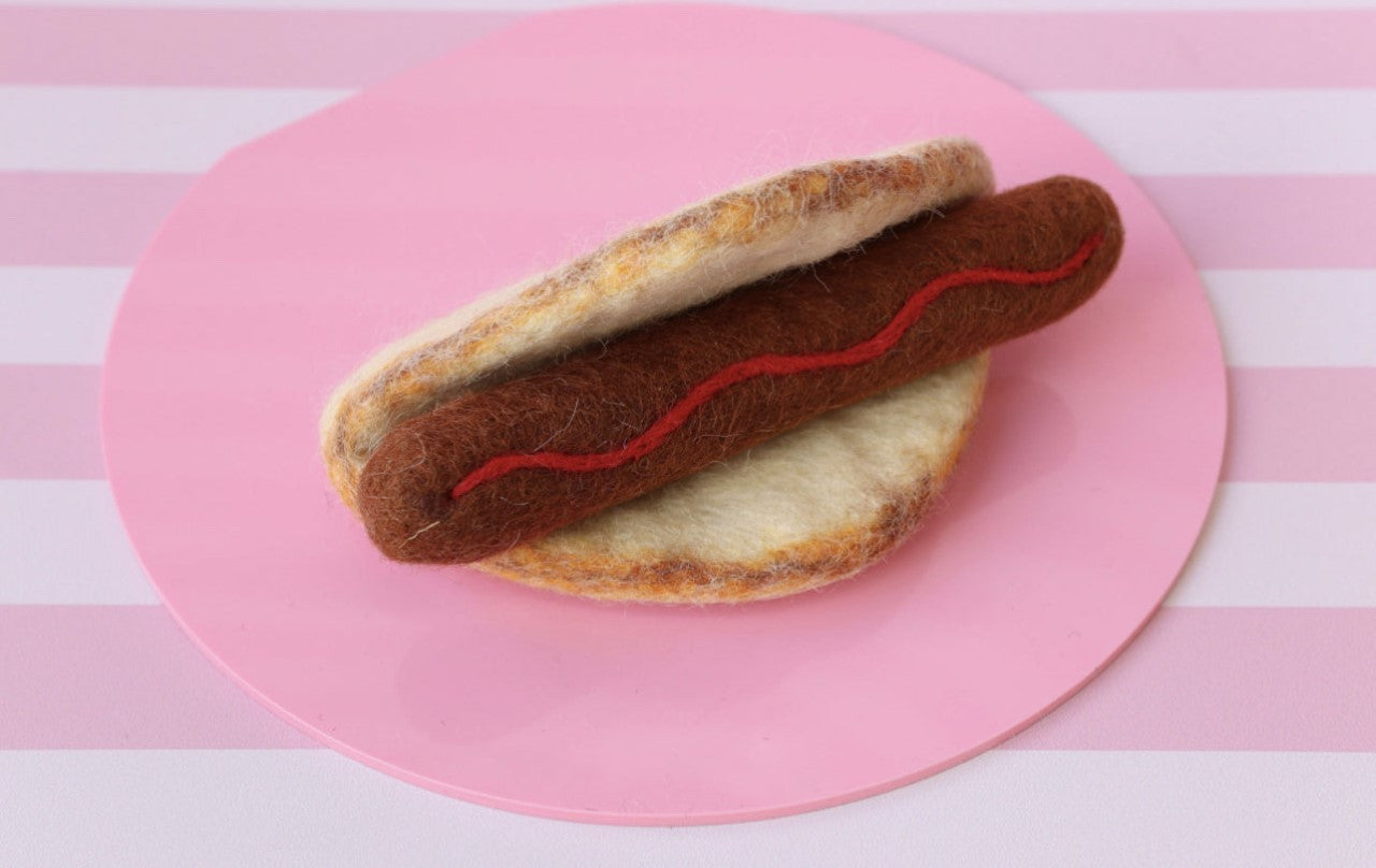 Sausage in bread slice